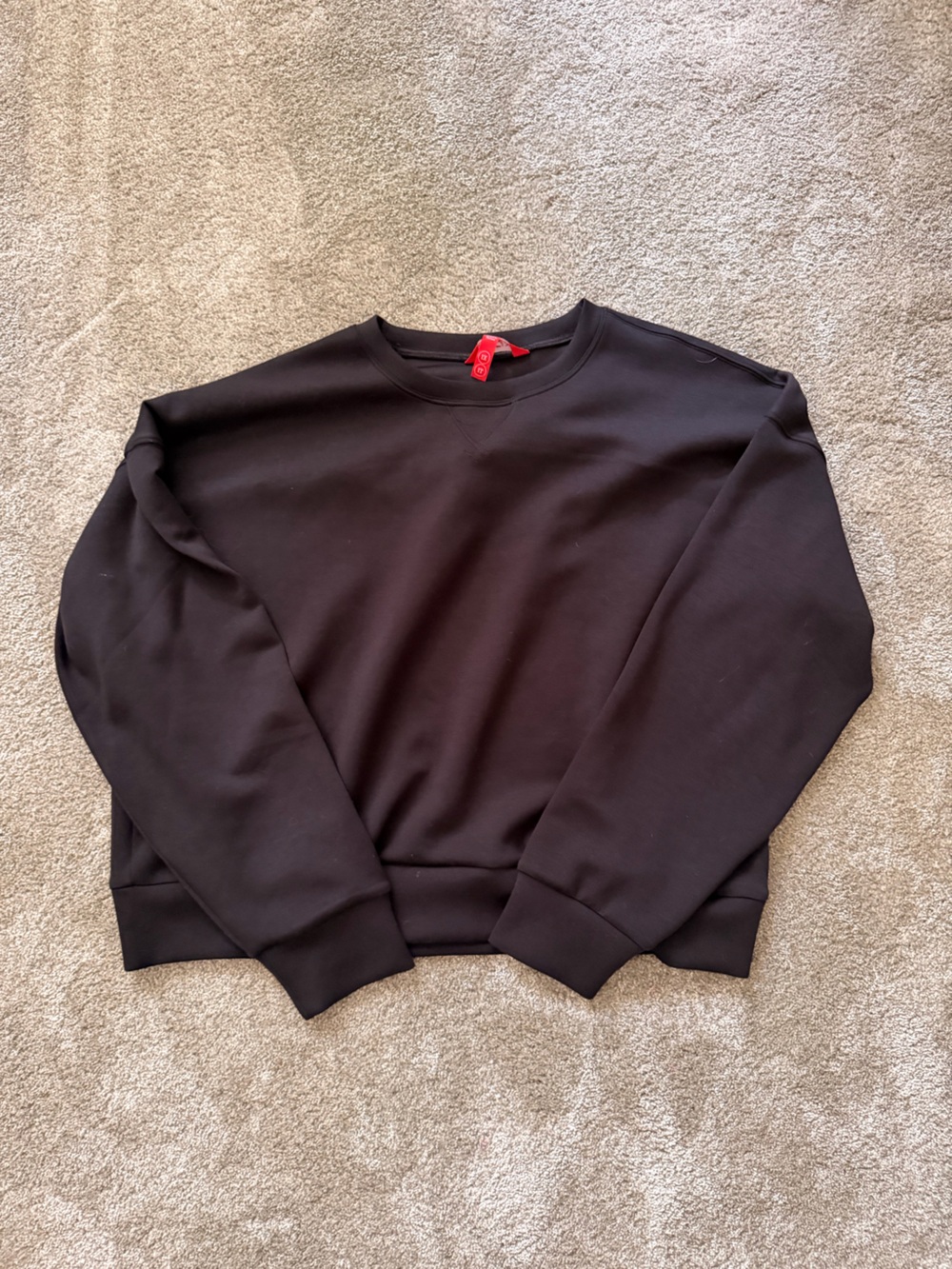 SPANX Black Crewneck Long Sleeve Pullover Sweatshirt Women’s 1X
